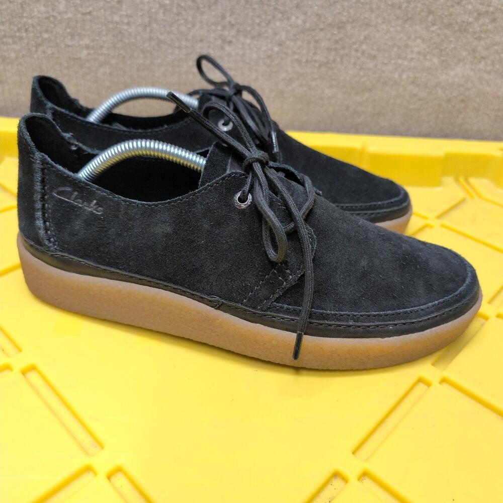 Clark's Oak Park Men's Black Suede Shoes Low Gum Soles Size 10 M